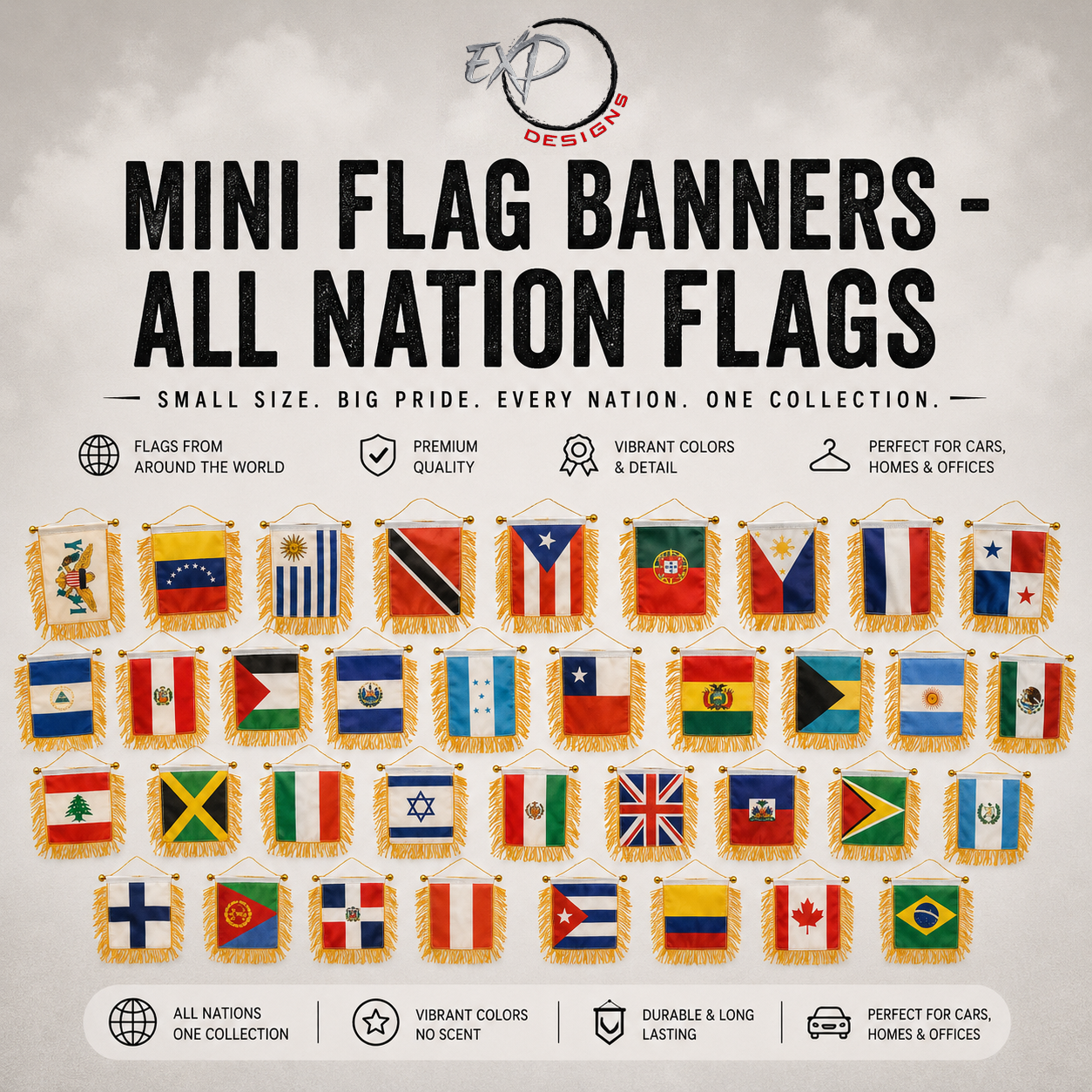 Mini Flag Banners - All Nation Flags