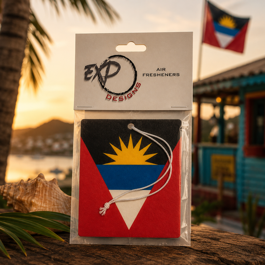 Ambientador con la bandera de Antigua y Barbuda