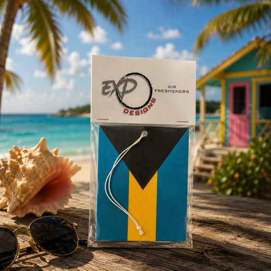 Ambientador con la bandera de las Bahamas