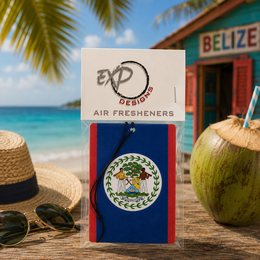 Ambientador con la bandera de Belice