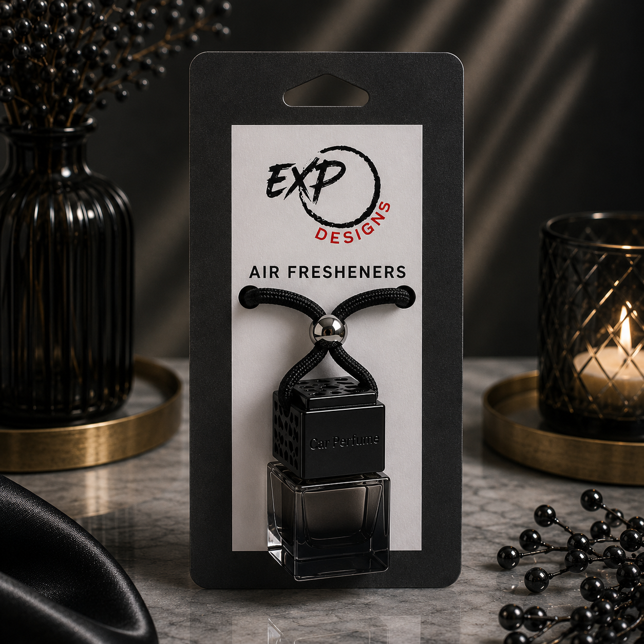 Square Metal Top - Hanging Car Diffuser