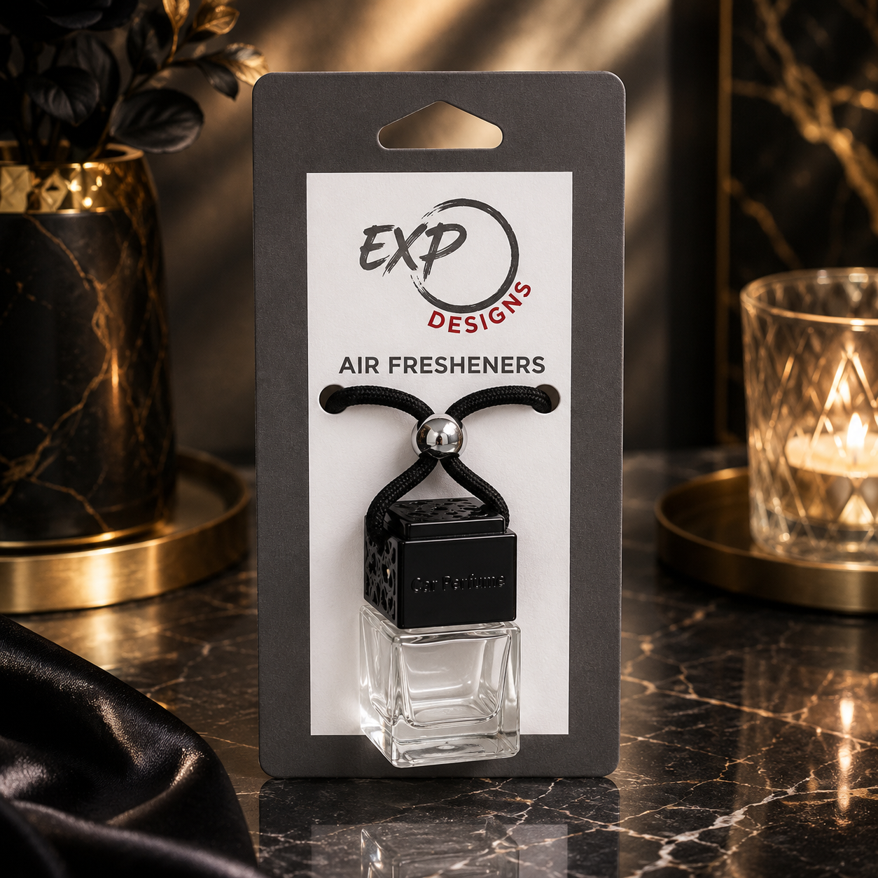 Square Metal Top - Hanging Car Diffuser