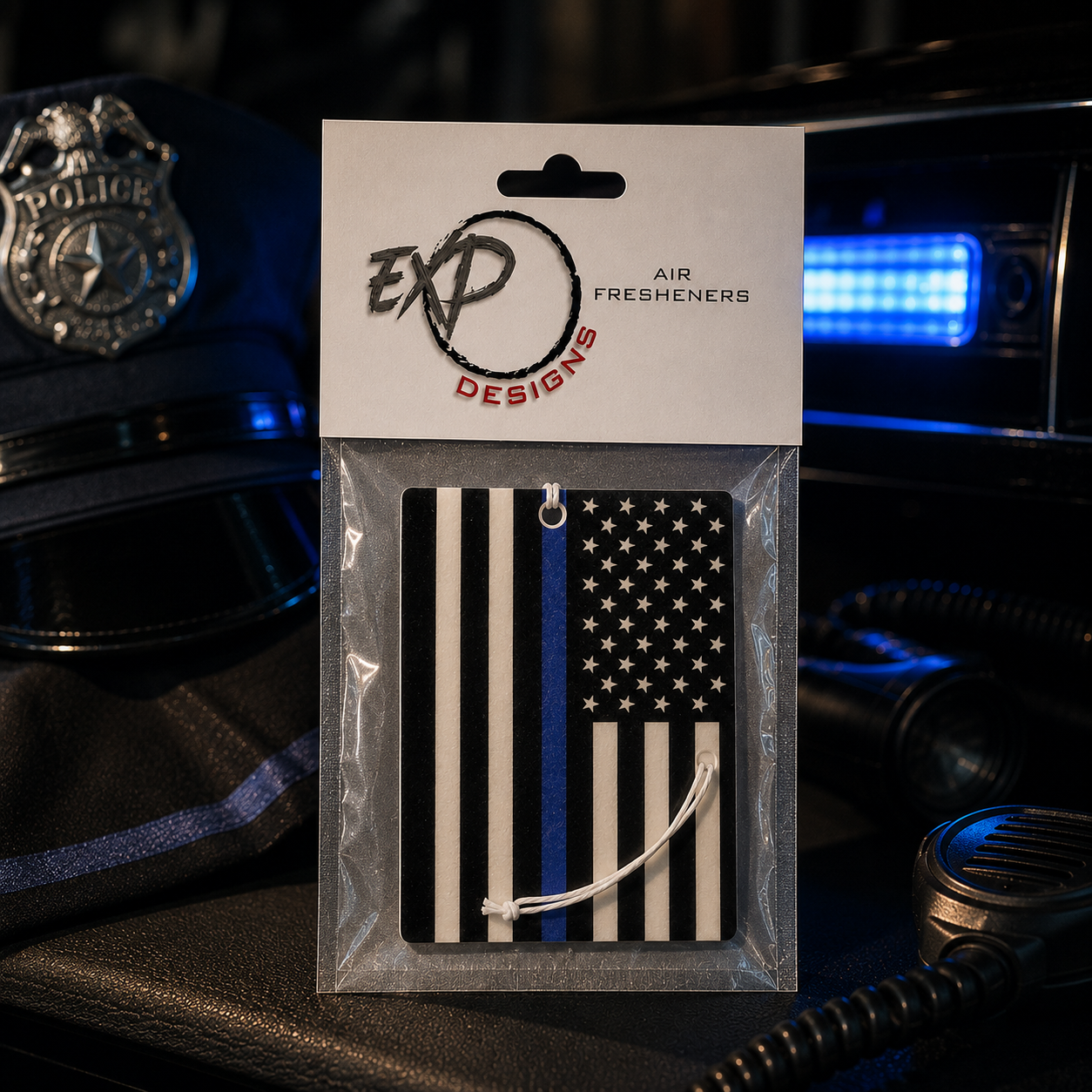Blue Line American Flag Freshener