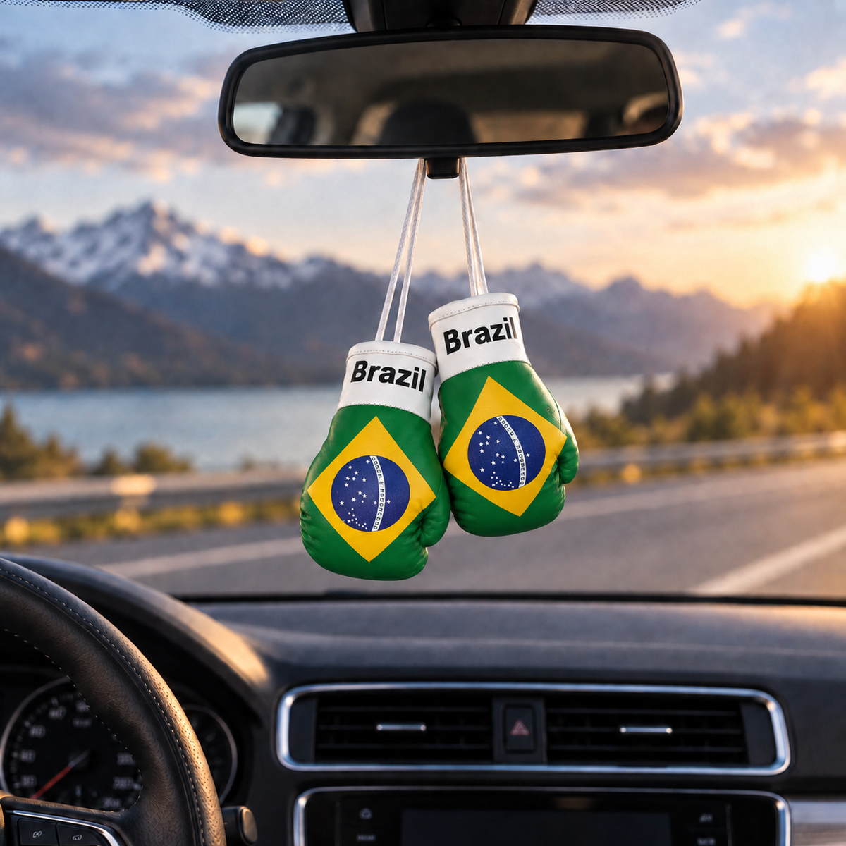 Mini Boxing Gloves Car Mirror Charm — Country Flag Edition