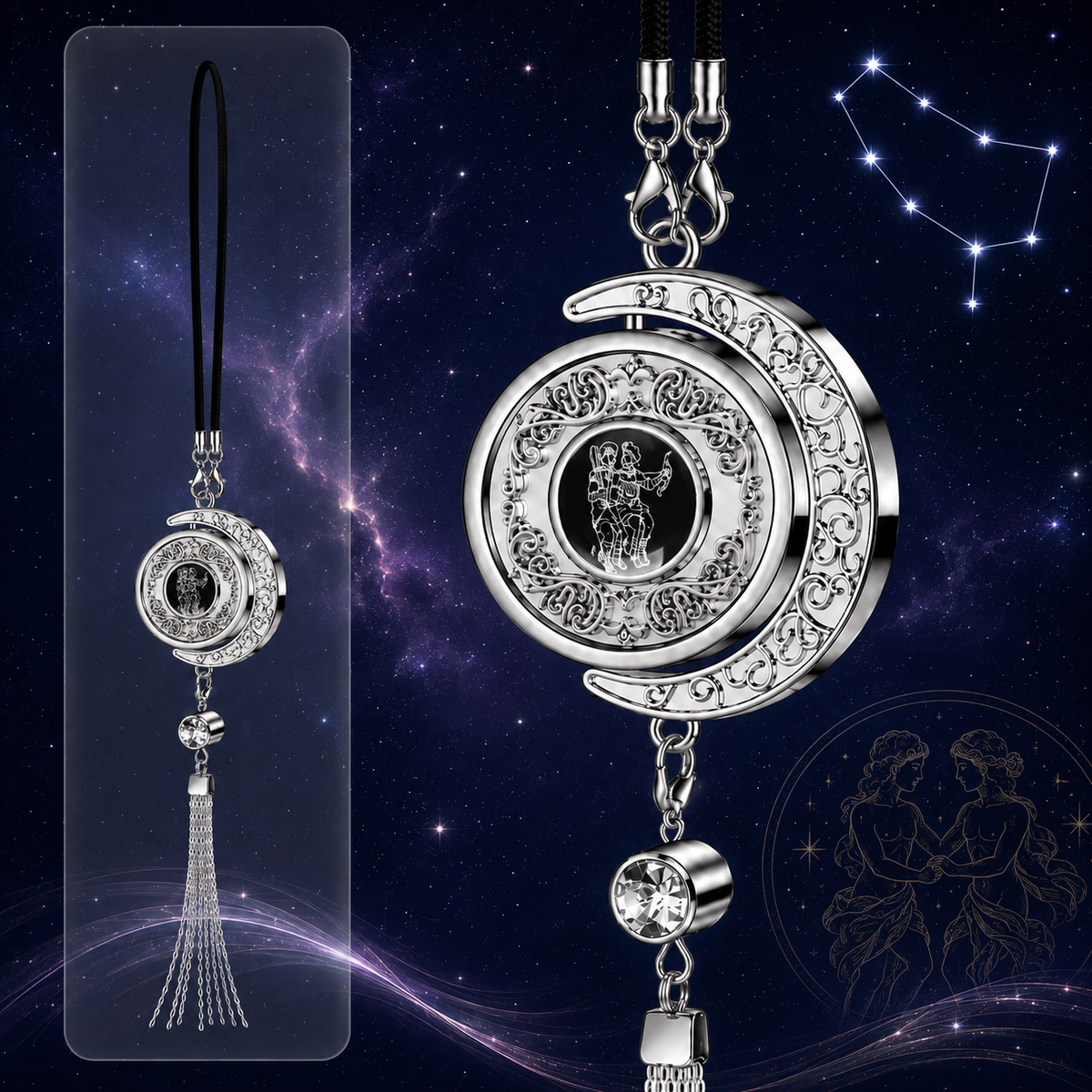 Moon & Zodiac Car Diffuser Pendant