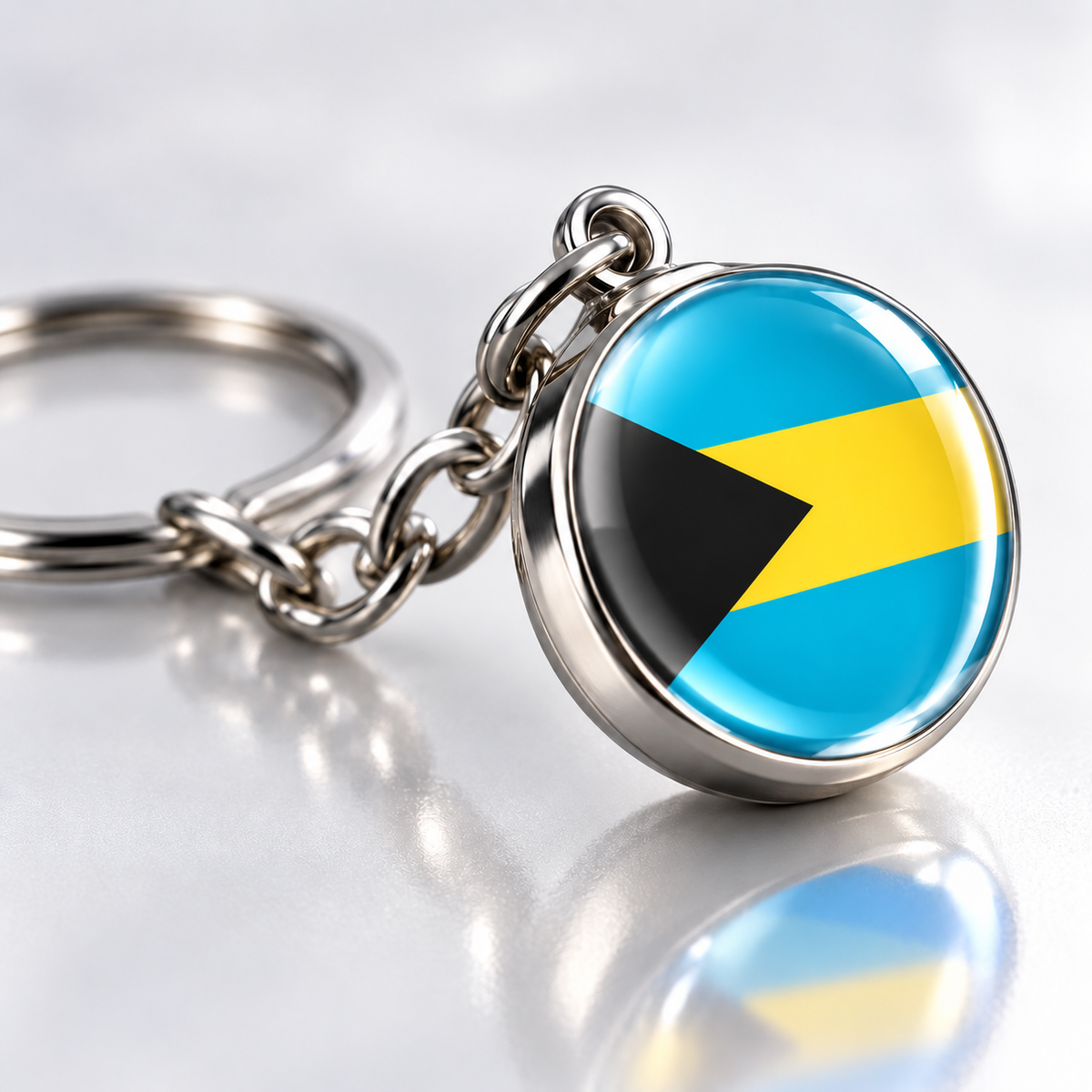 Country Flag Glass Ball Keychain