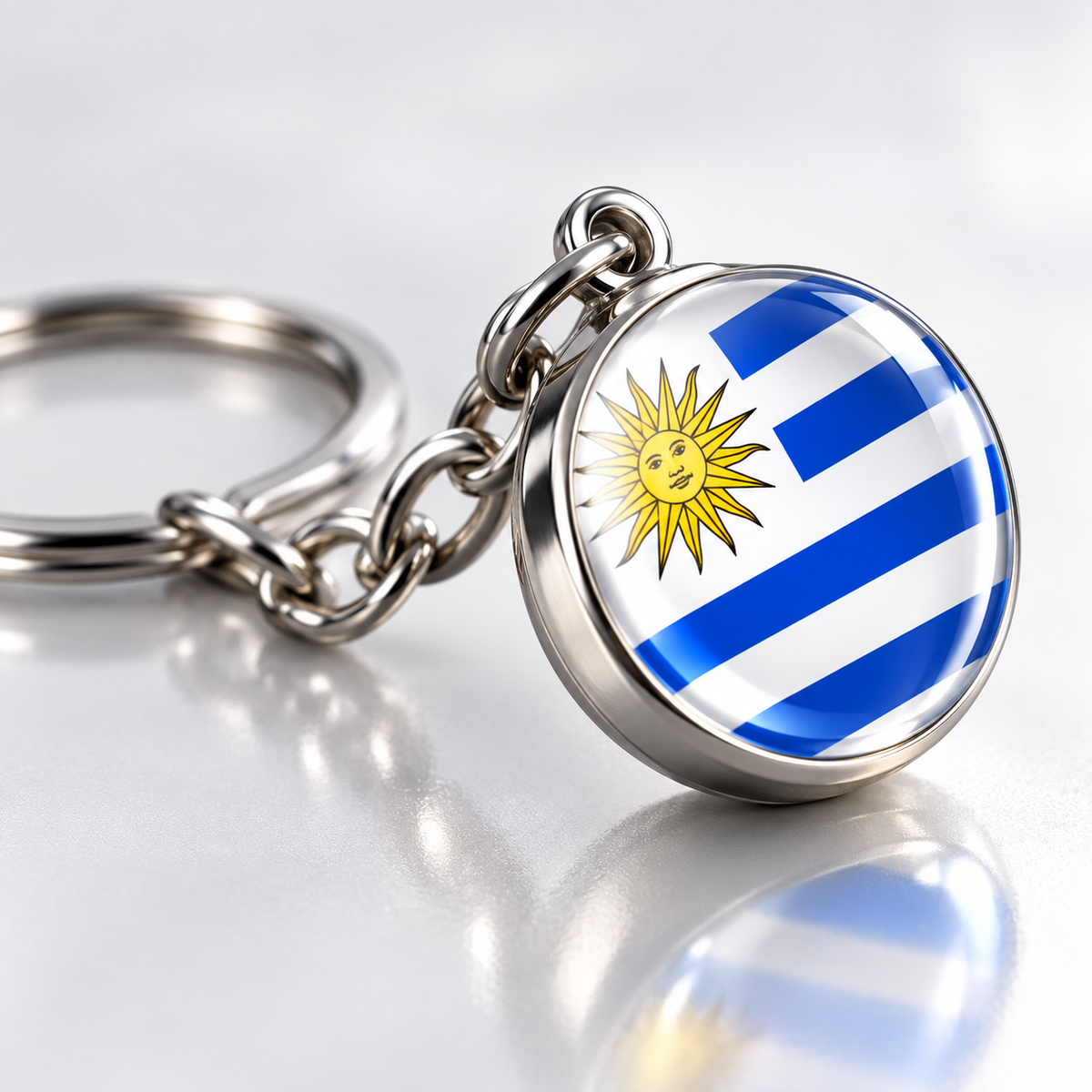Country Flag Glass Ball Keychain