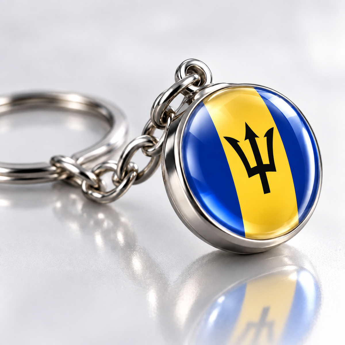 Country Flag Glass Ball Keychain