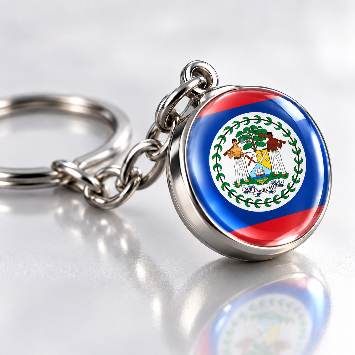Country Flag Glass Ball Keychain