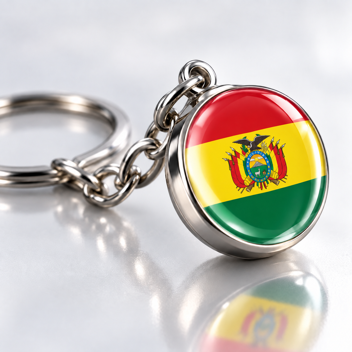 Country Flag Glass Ball Keychain