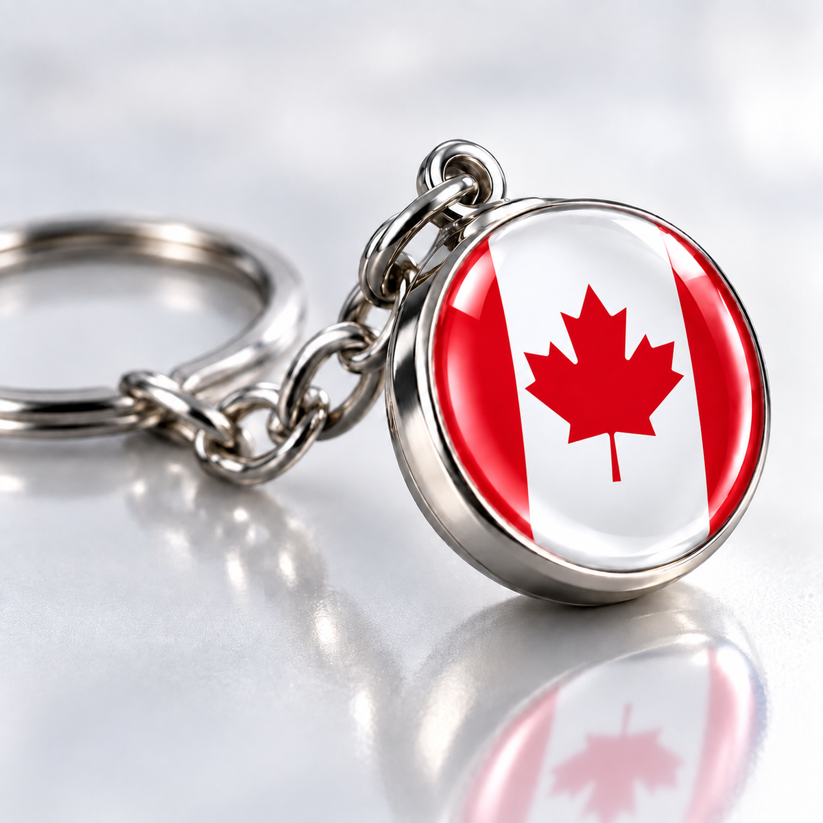 Country Flag Glass Ball Keychain