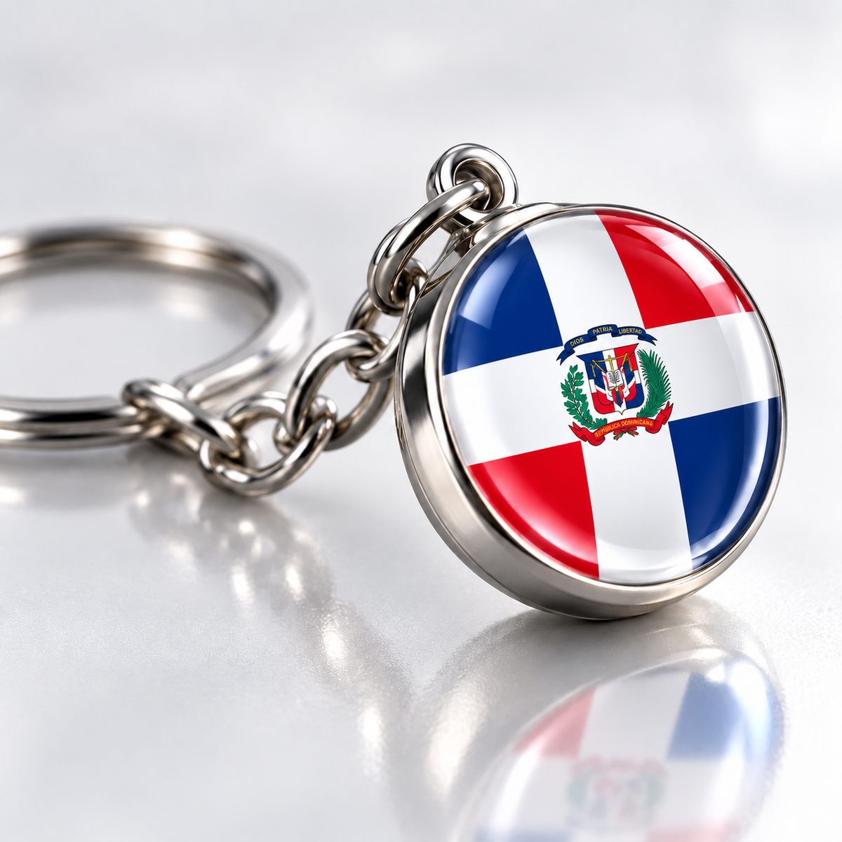 Country Flag Glass Ball Keychain