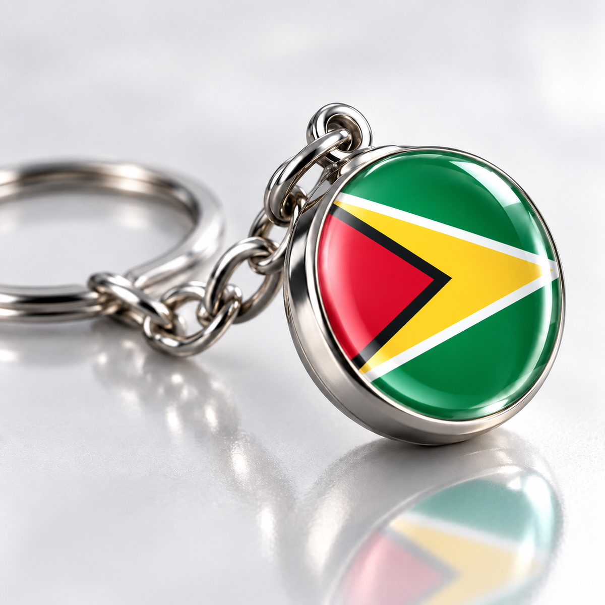 Country Flag Glass Ball Keychain