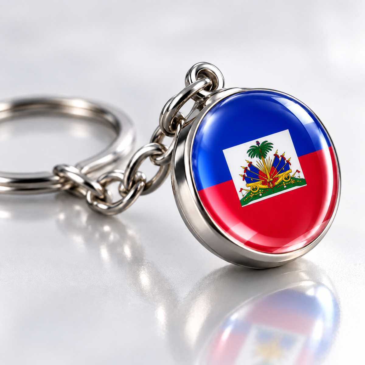 Country Flag Glass Ball Keychain