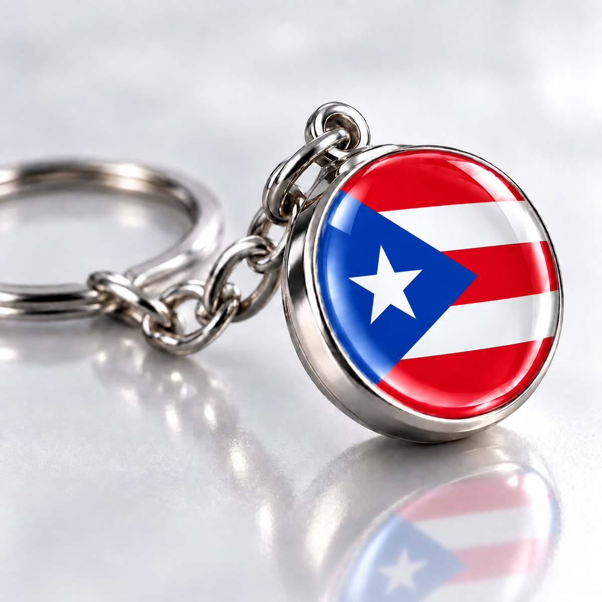 Country Flag Glass Ball Keychain