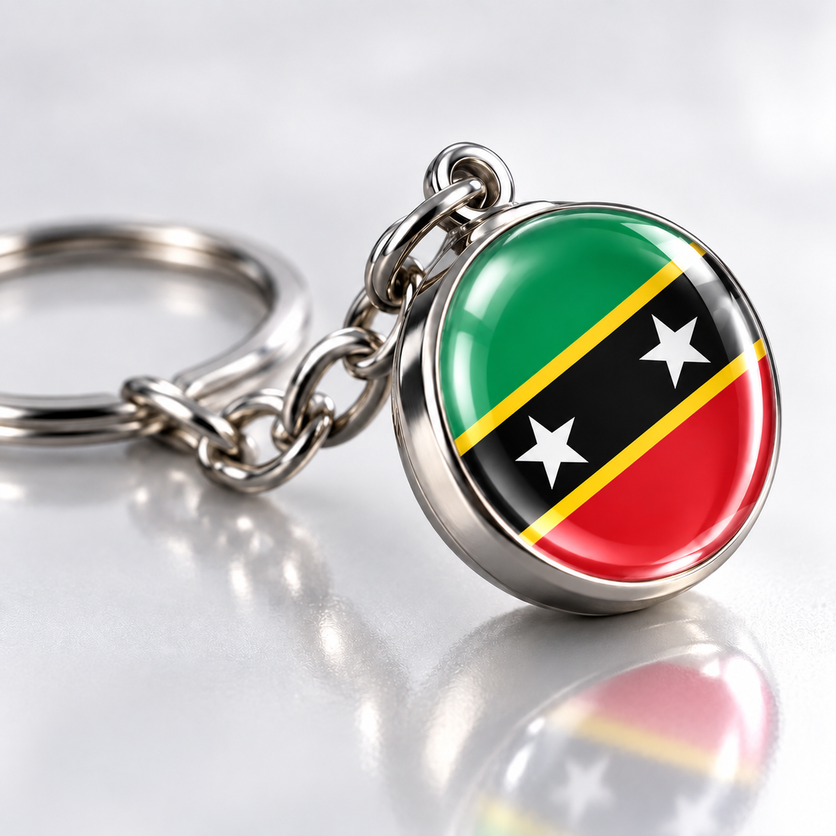 Country Flag Glass Ball Keychain