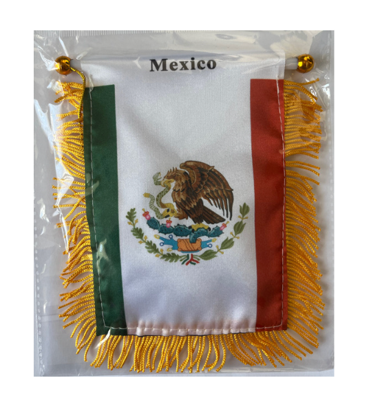 Mini pancarta colgante con la bandera del país