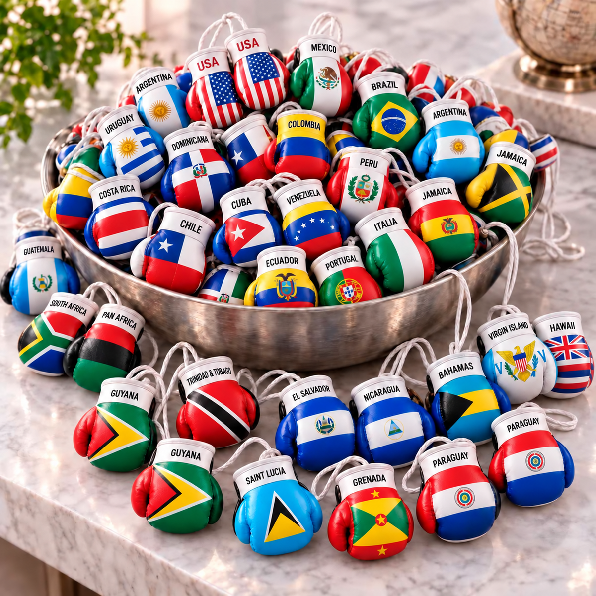 Mini Guantes de Boxeo - Bandera de todas las naciones
