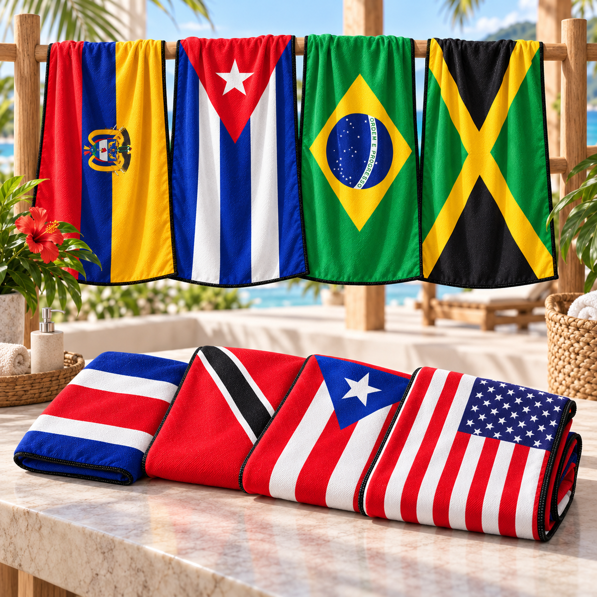 Mini Toallas - Bandera de Todas las Naciones - Ajuste de Secado Rápido -