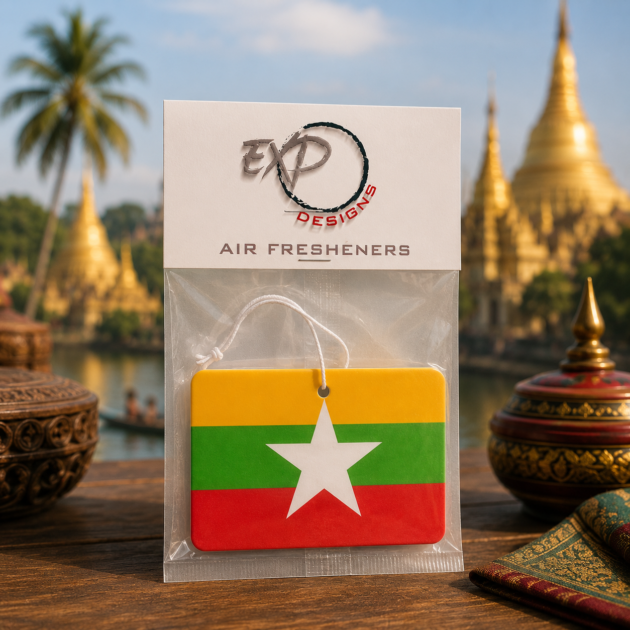 Myanmar Burma Flag Freshener