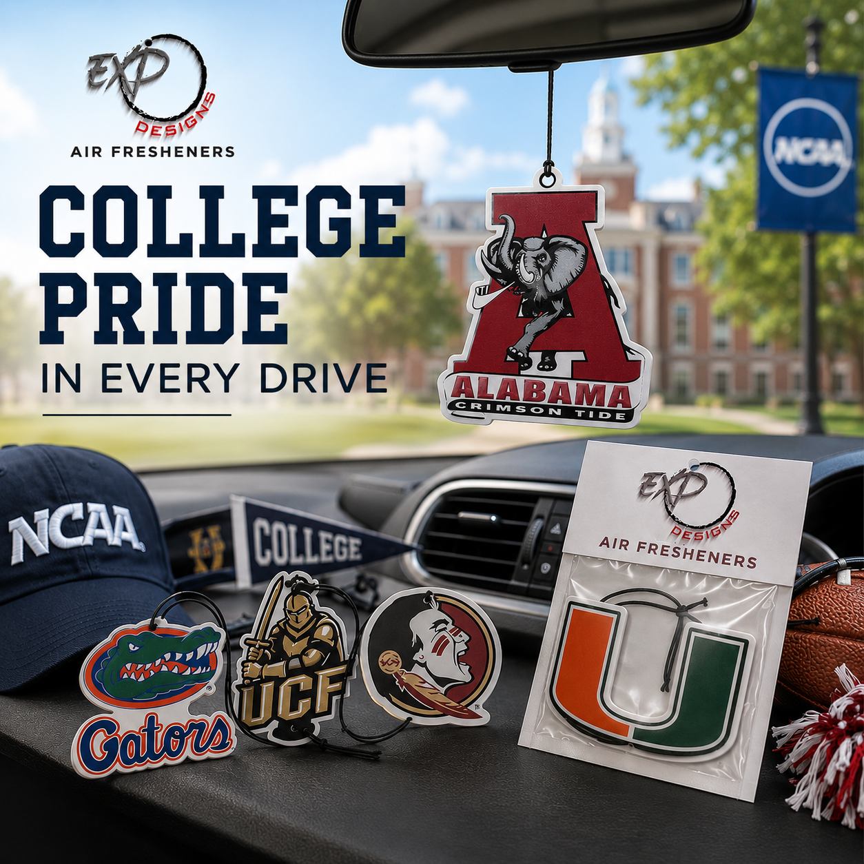 NCAA College Teams Car Air Fresheners
