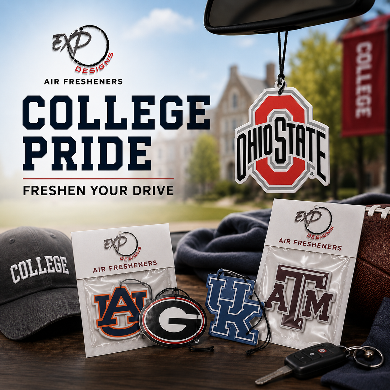 NCAA College Teams Car Air Fresheners