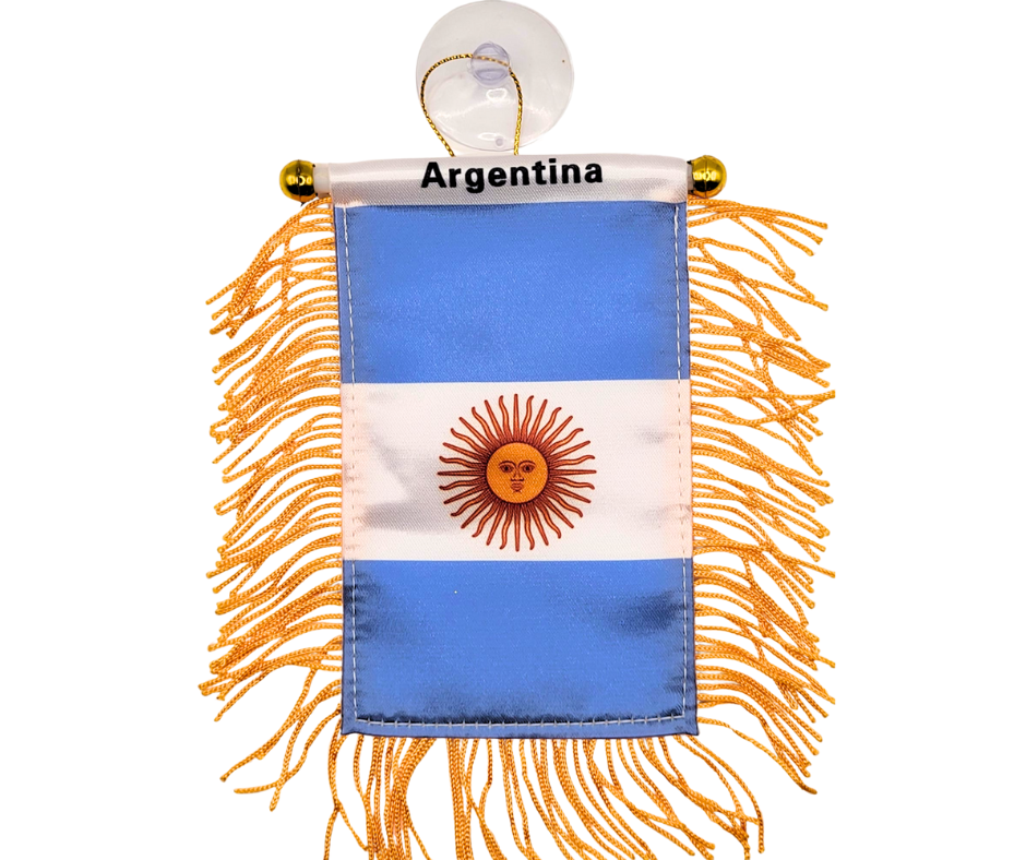 Mini pancarta colgante con la bandera del país