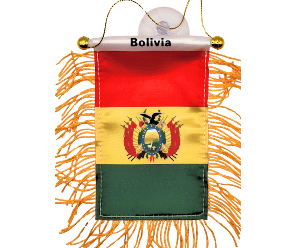Mini pancarta colgante con la bandera del país