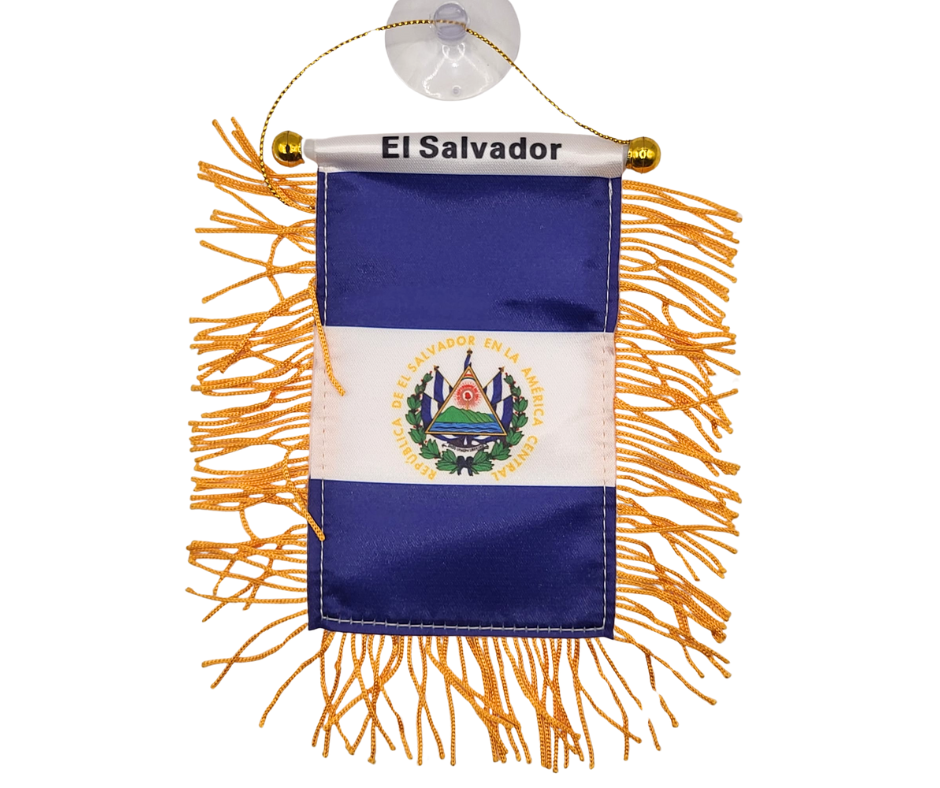 Mini pancarta colgante con la bandera del país