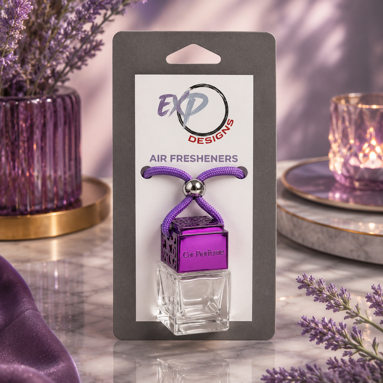 Square Metal Top - Hanging Car Diffuser