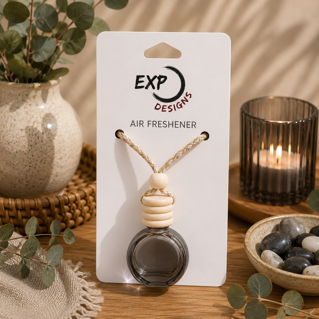 Round Wood Top Hanging Car Diffuser