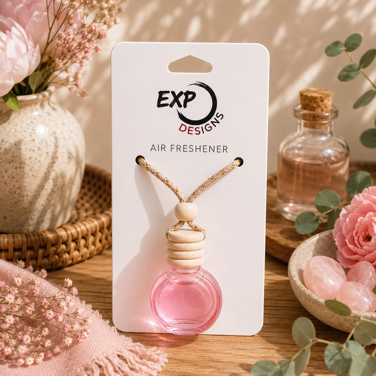 Round Wood Top Hanging Car Diffuser