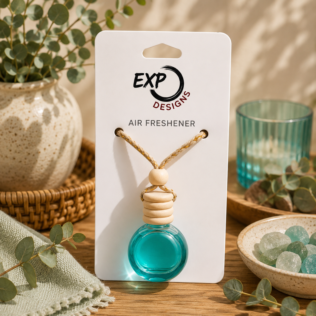 Round Wood Top Hanging Car Diffuser