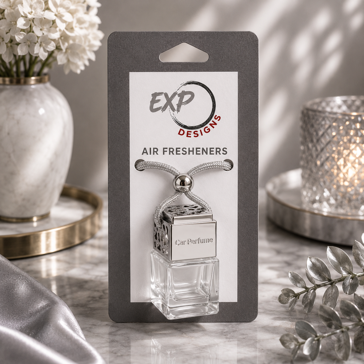 Square Metal Top - Hanging Car Diffuser
