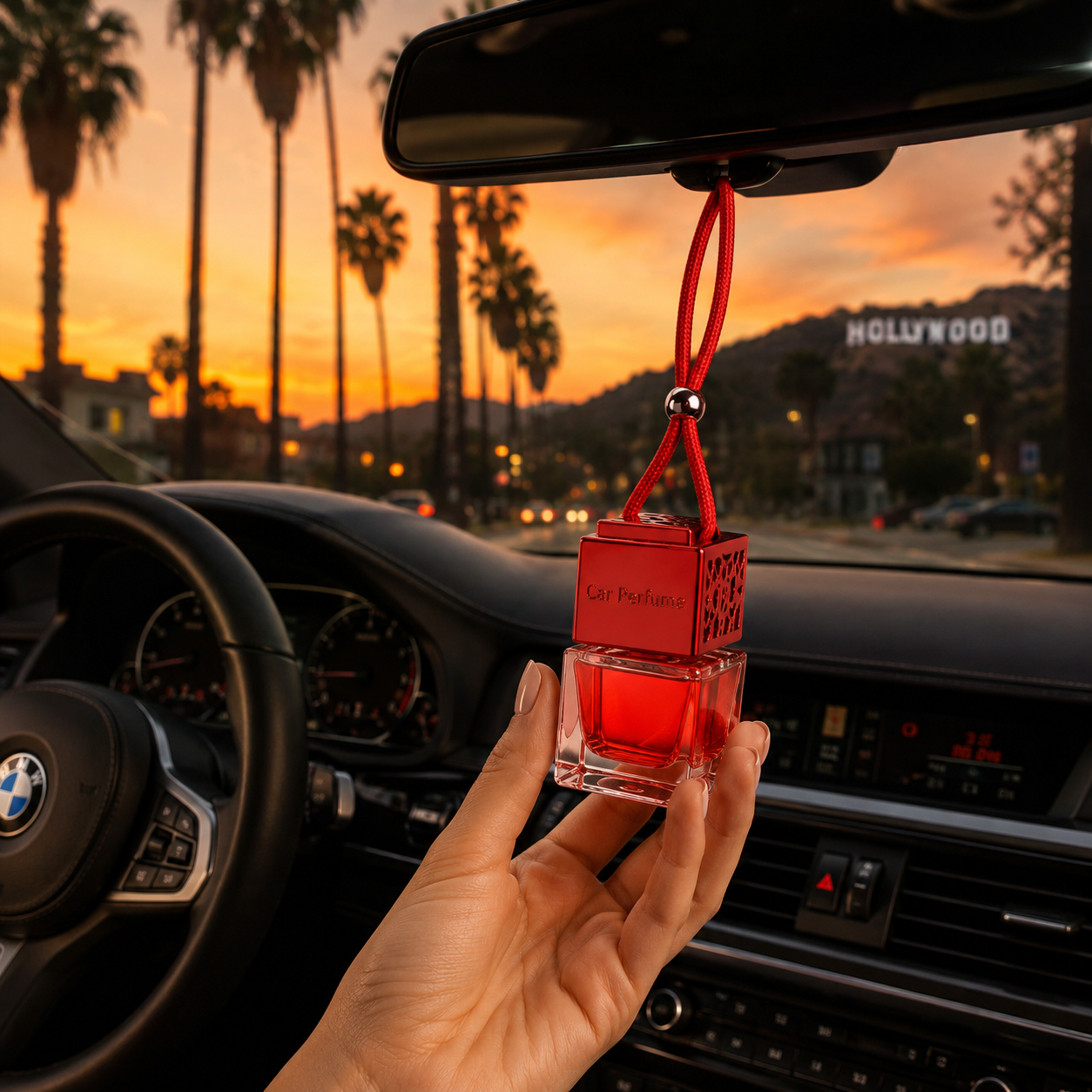 Square Metal Top - Hanging Car Diffuser