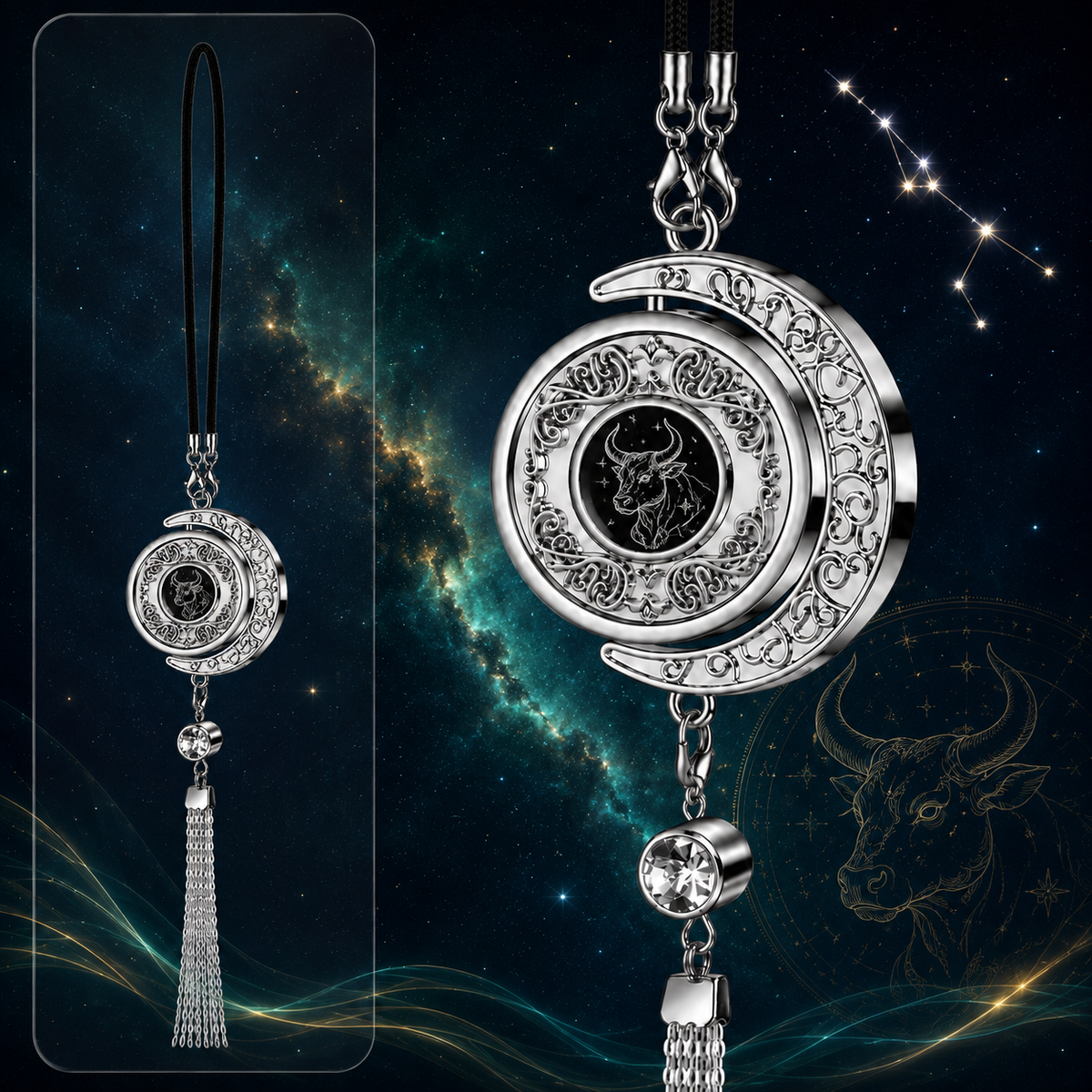 Moon & Zodiac Car Diffuser Pendant