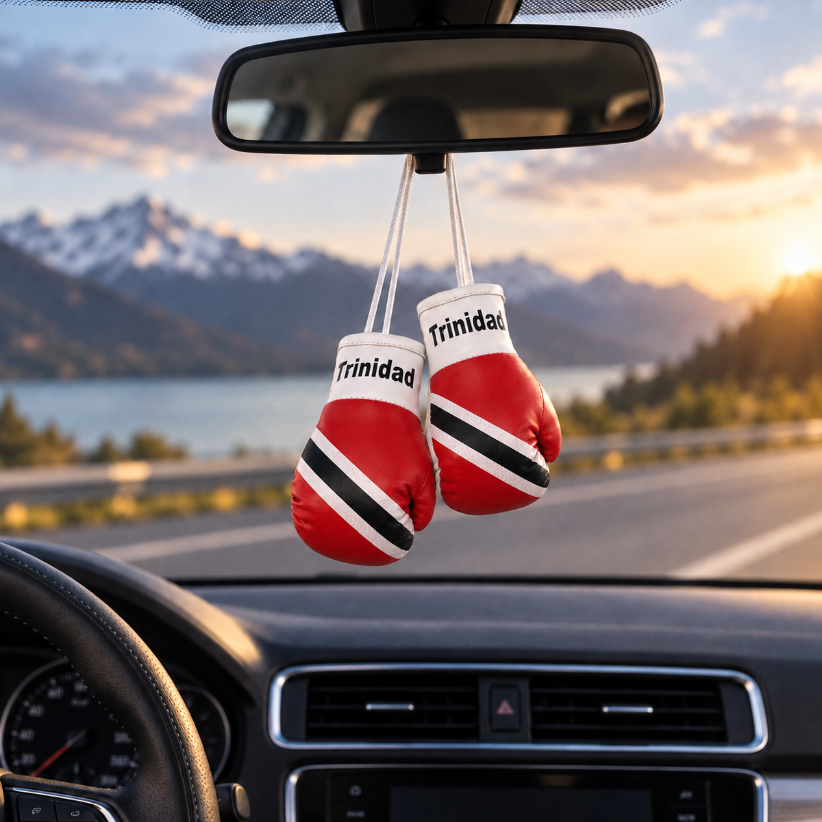 Mini Boxing Gloves Car Mirror Charm — Country Flag Edition