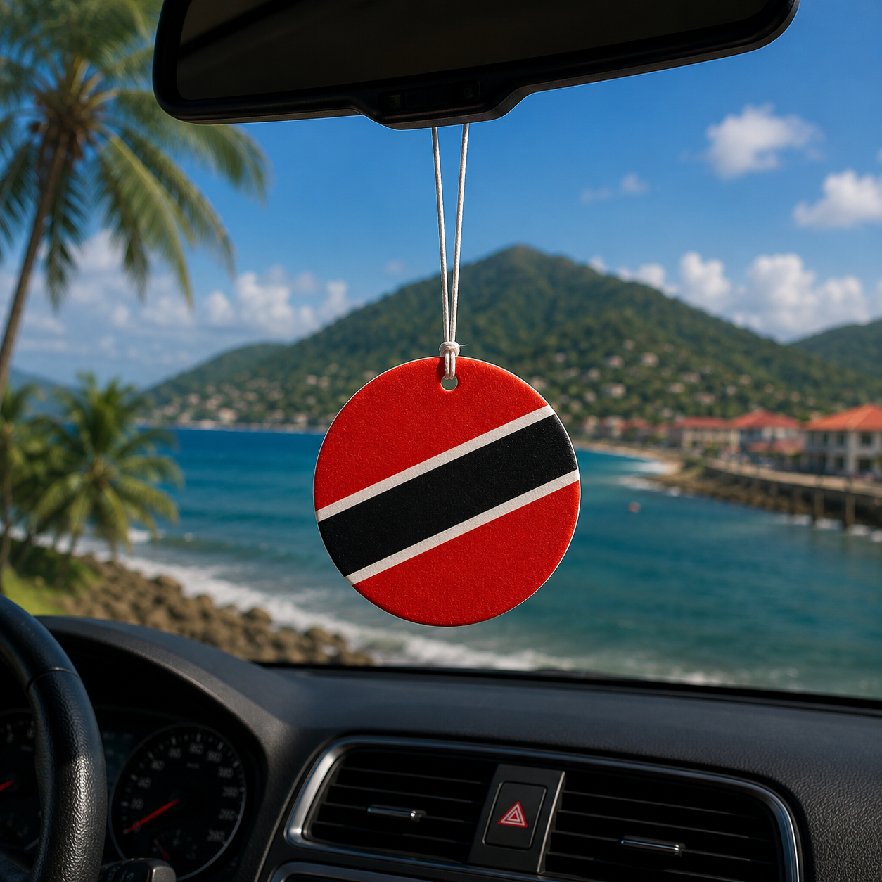 Trinidad and Tobago Round Flag Car Air Freshener