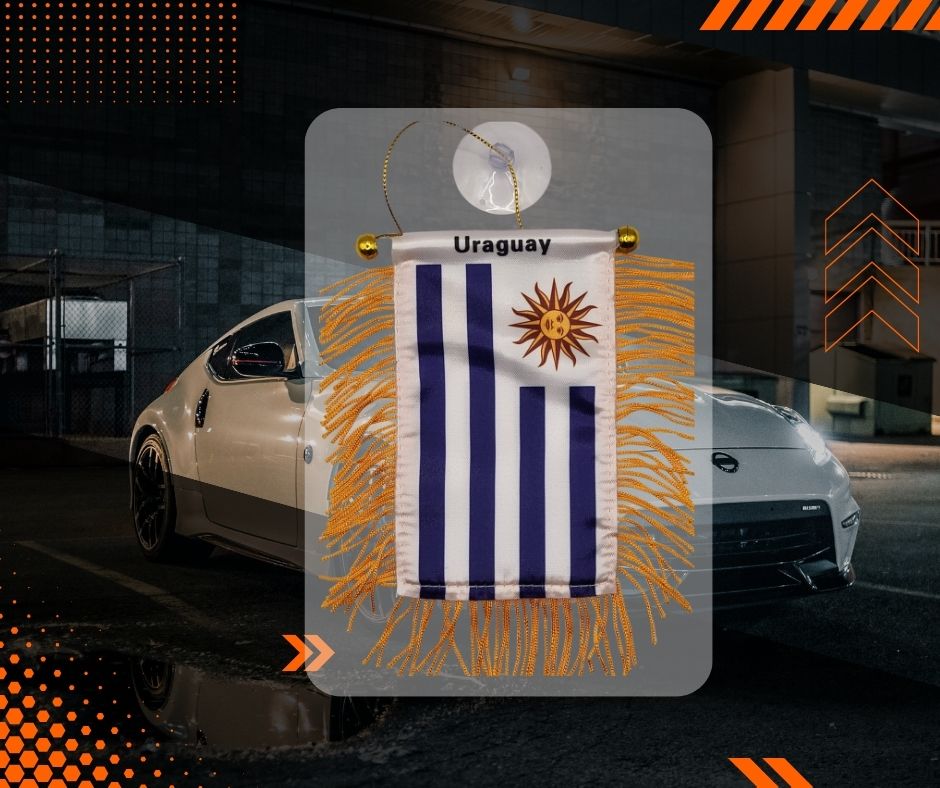 Mini pancarta colgante con la bandera del país