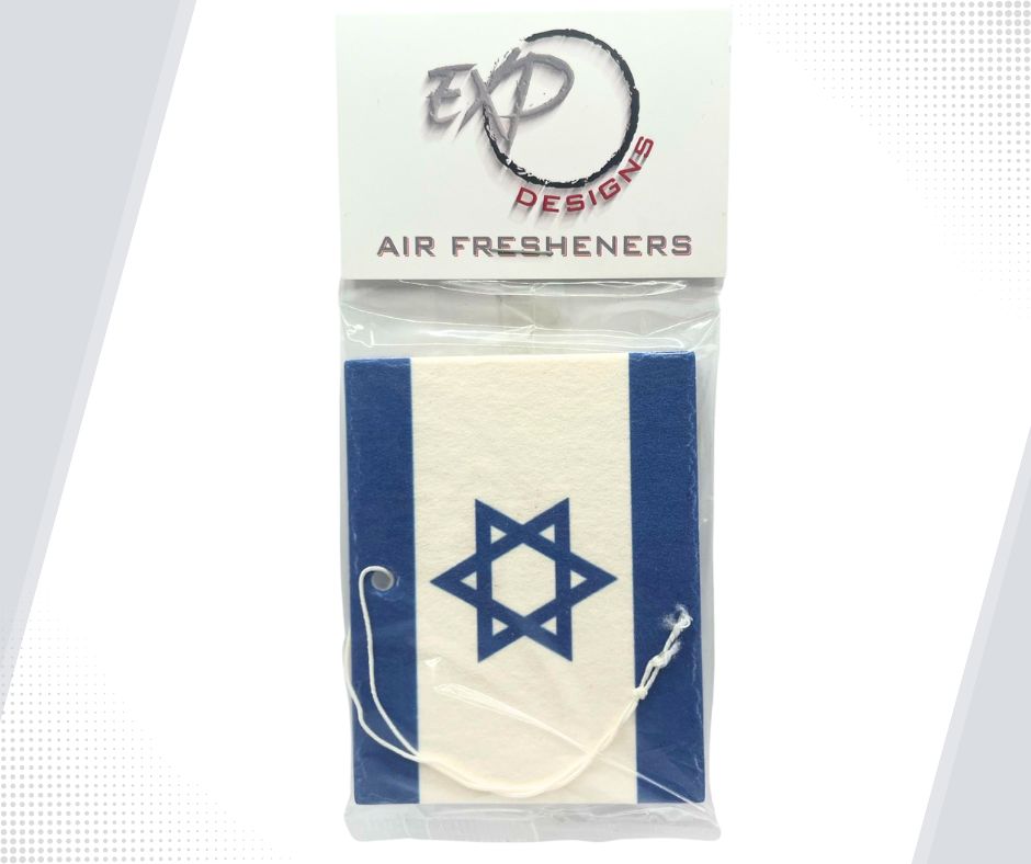 Ambientador con la bandera de Israel