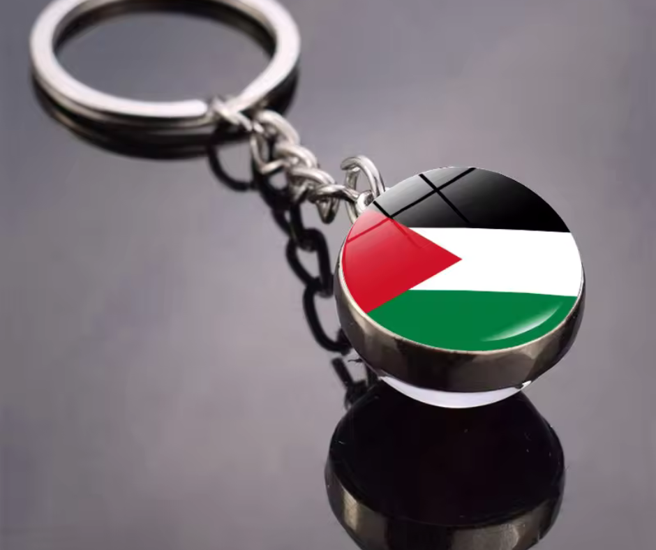 Llaveros de bolas de cristal con la bandera del país