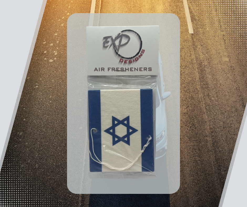Ambientador con la bandera de Israel