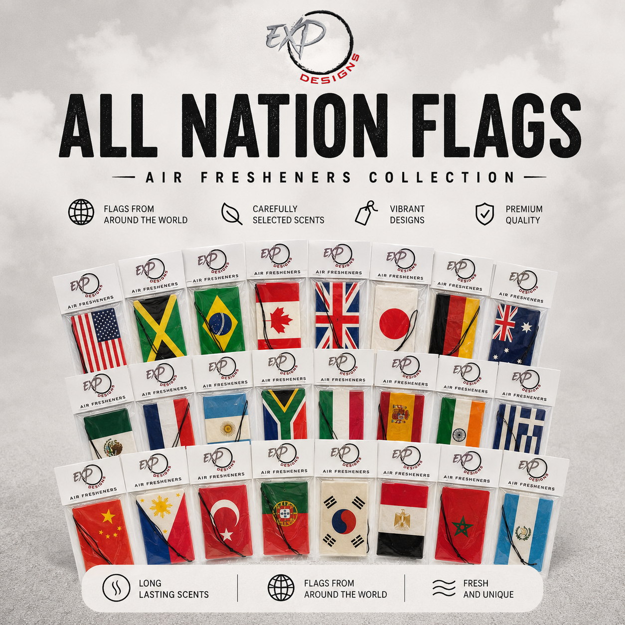 Air Fresheners - All Nation Flags