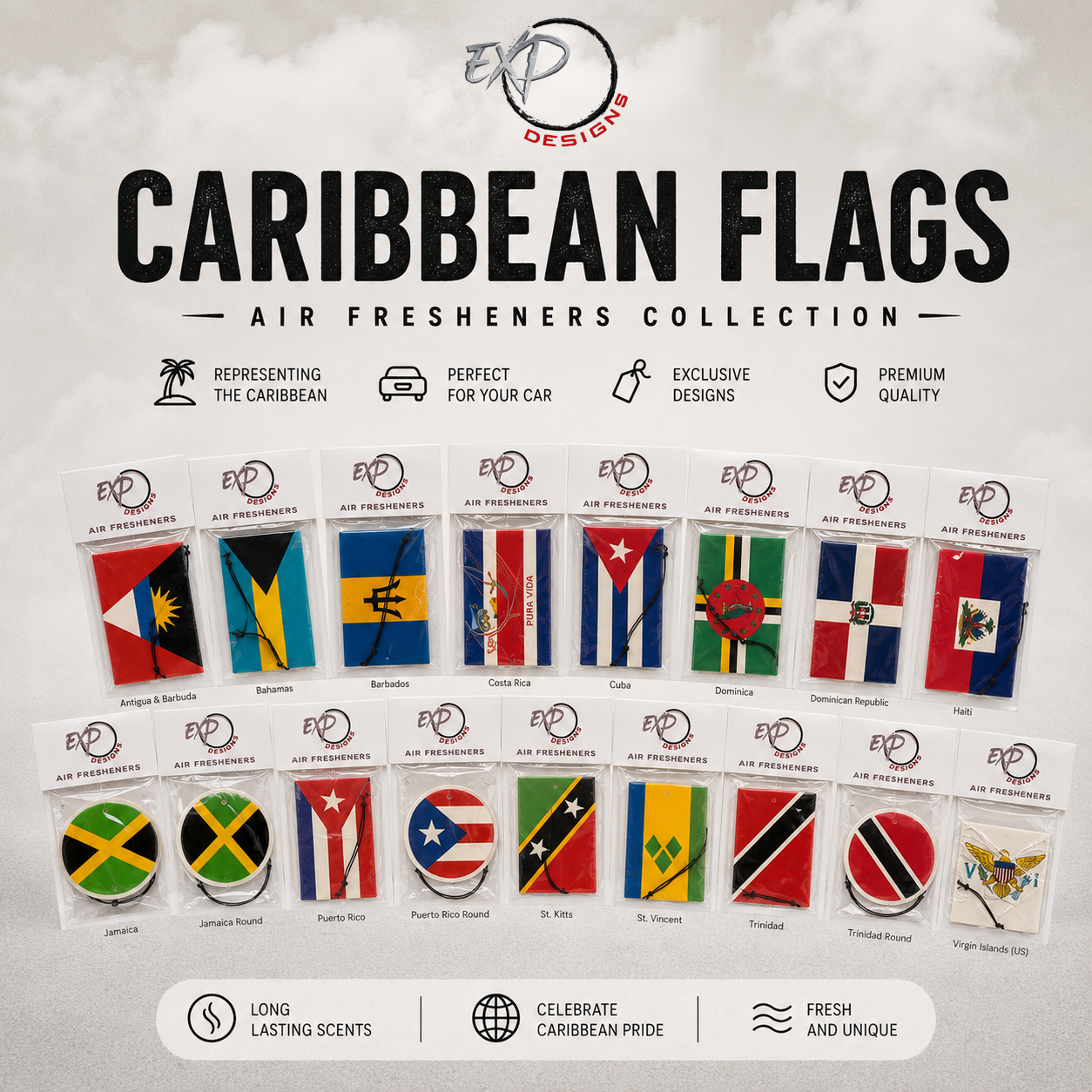 Air Fresheners - Caribbean Flag