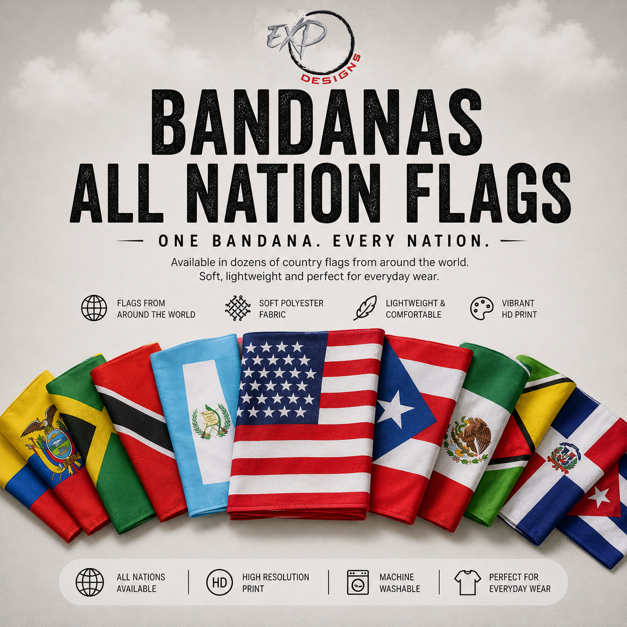Bandanas - ALL Nation Flag