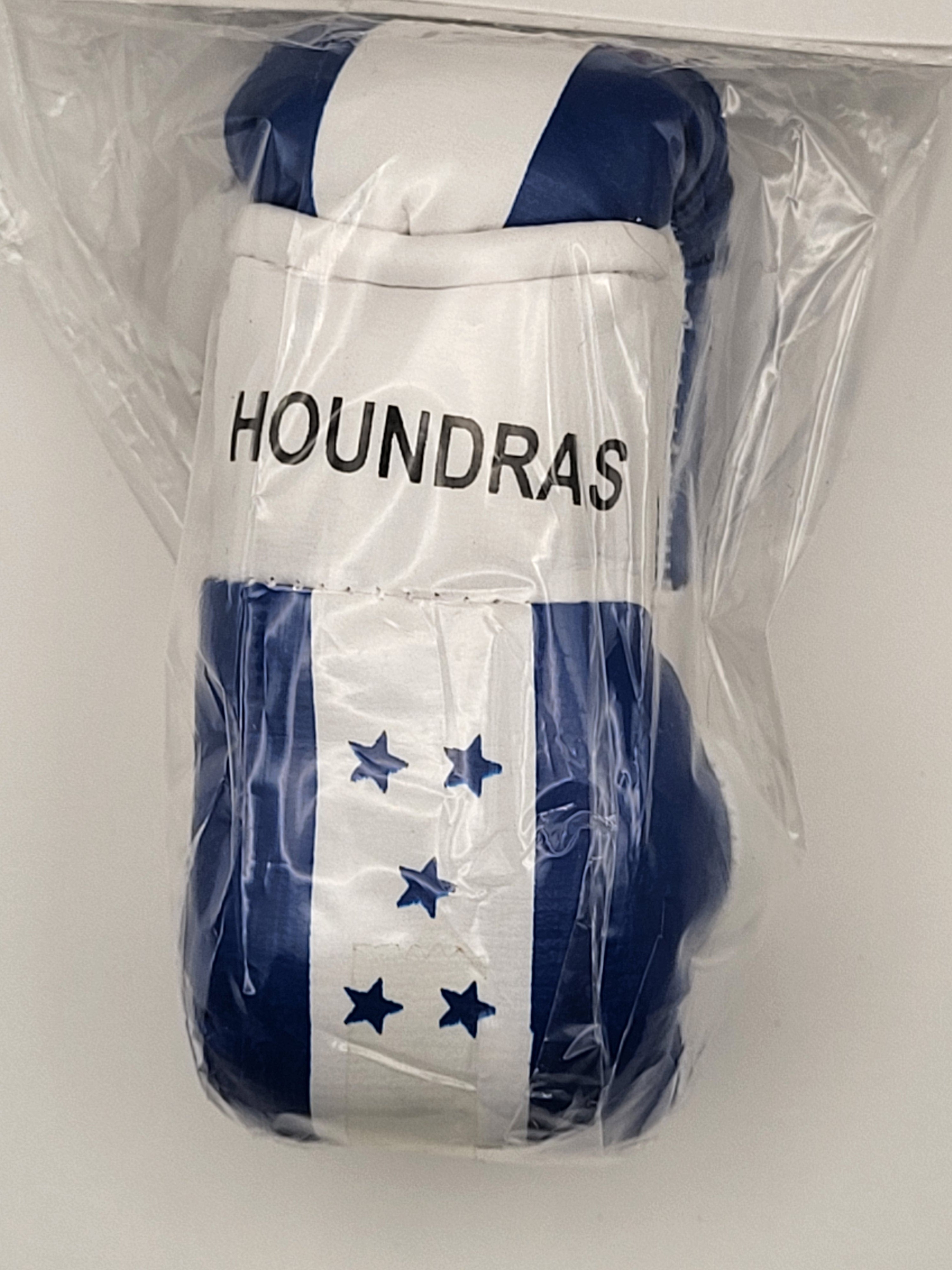 Mini guantes de boxeo con banderas de países colgando