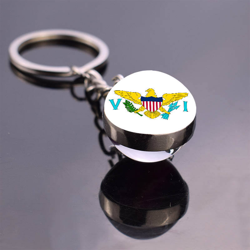 Country Flag Glass Ball keychains