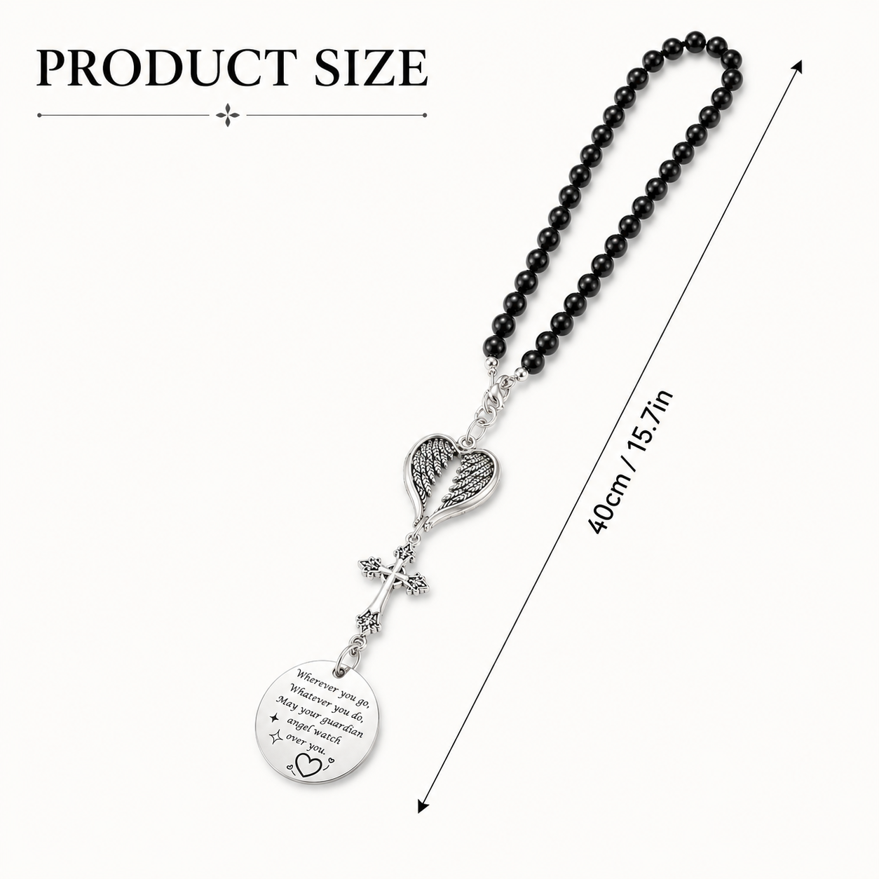 Angel Wing & Cross Car Hanging Pendant — Guardian Angel Blessing