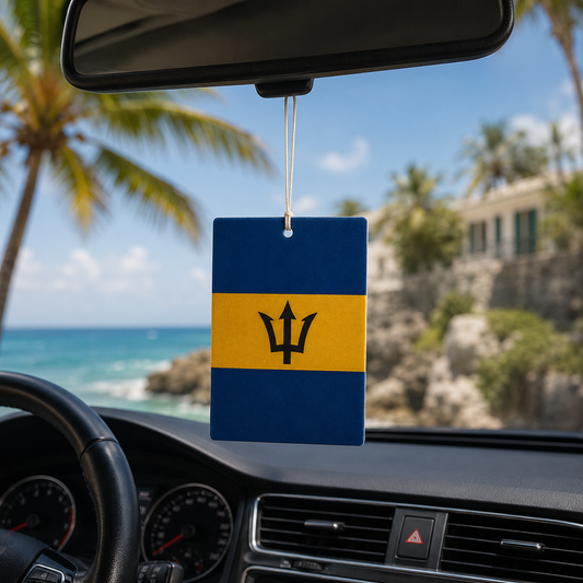 Ambientador con la bandera de Barbados