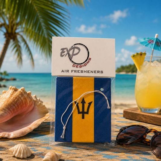 Ambientador con la bandera de Barbados